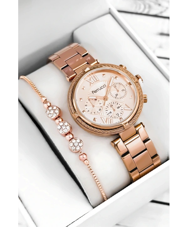 Çelik Kordon & Şık Tasarım, Kadın Kol Saati, 3atm Suya Dayanıklı Rose Sdfer171