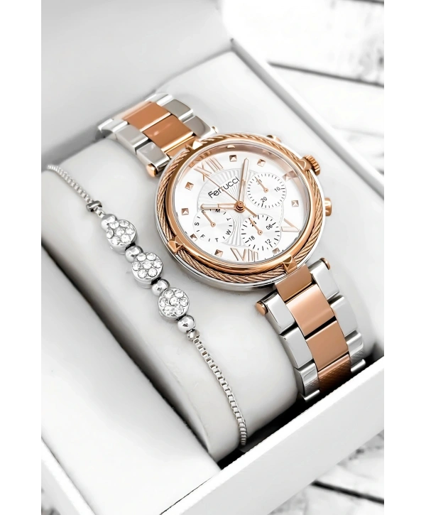 Çelik Kordon & Şık Tasarım, Kadın Kol Saati, 3atm Suya Dayanıklı Gümüş-rose Sdfer171