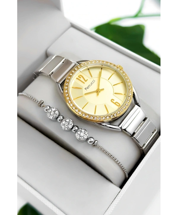 Çelik Kordon & Kasa Kadın Kol Saati, 3atm Suya Dayanıklı Gümüş-gold Sdfer172