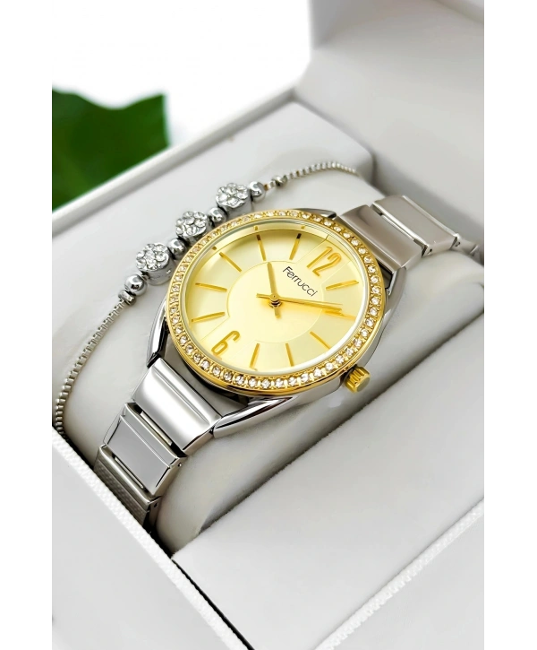 Çelik Kordon & Kasa Kadın Kol Saati, 3atm Suya Dayanıklı Gümüş-gold Sdfer172