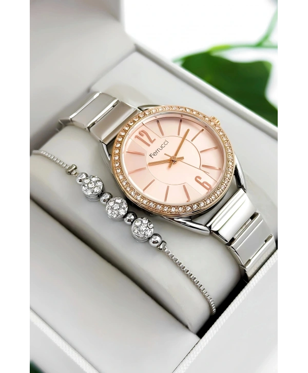 Çelik Kordon & Kasa Kadın Kol Saati, 3atm Suya Dayanıklı Gümüş-rose Sdfer172