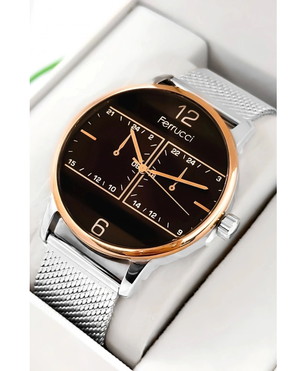 Erkek Kol Saati Çelik Kordon Gümüş-rose Bileklik Hediyeli 3atm Sdfer173