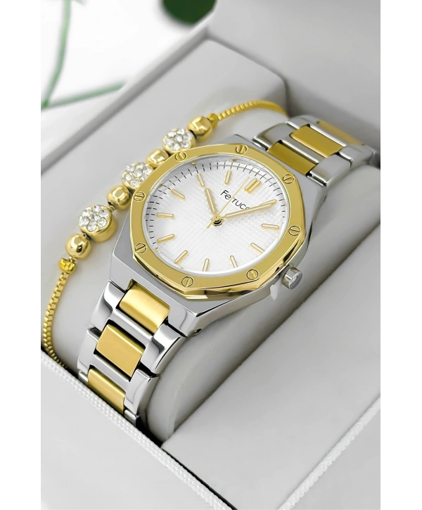 Çelik Kordon & Kasa Kadın Kol Saati, 3atm Suya Dayanıklı Gold-gümüş Sdfer174