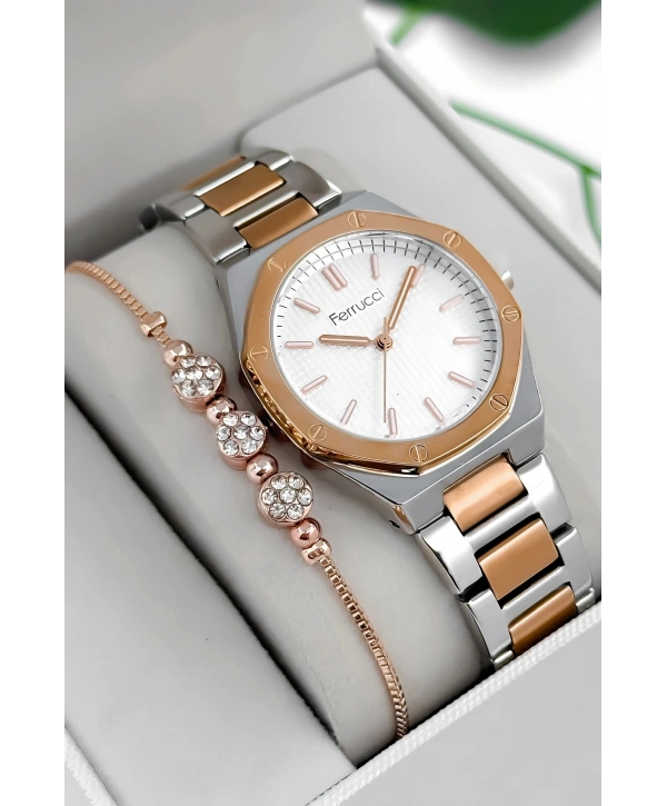 Çelik Kordon & Kasa Kadın Kol Saati, 3atm Suya Dayanıklı Rose-gümüş Sdfer174