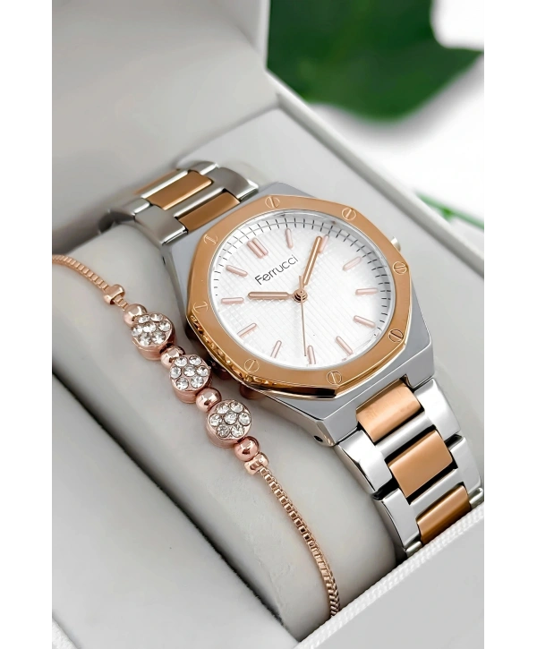 Çelik Kordon & Kasa Kadın Kol Saati, 3atm Suya Dayanıklı Rose-gümüş Sdfer174