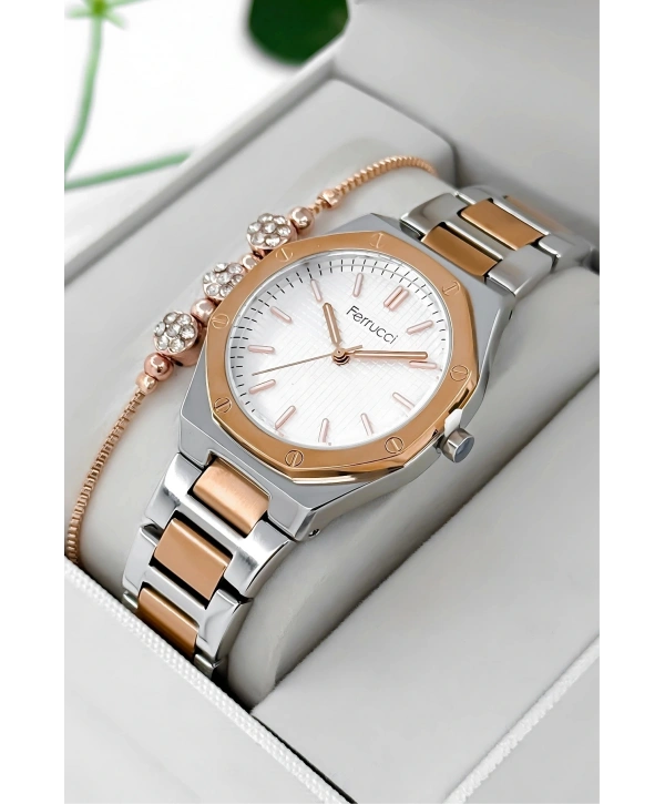 Çelik Kordon & Kasa Kadın Kol Saati, 3atm Suya Dayanıklı Rose-gümüş Sdfer174