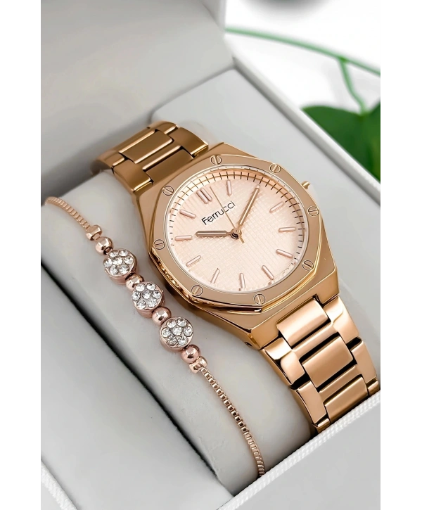 Çelik Kordon & Kasa Kadın Kol Saati, 3atm Suya Dayanıklı Rose Sdfer174