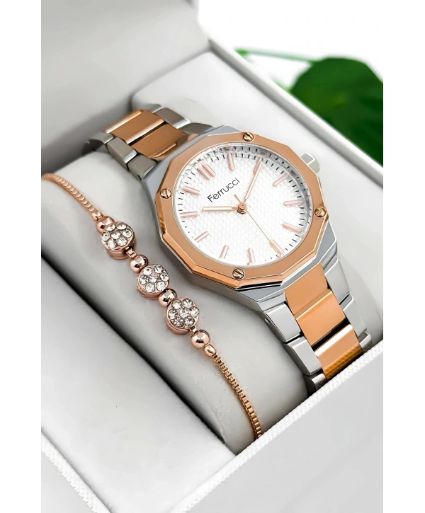 Çelik Kordon & Kasa Kadın Kol Saati, 3atm Suya Dayanıklı Gümüş-rose Sdfer175