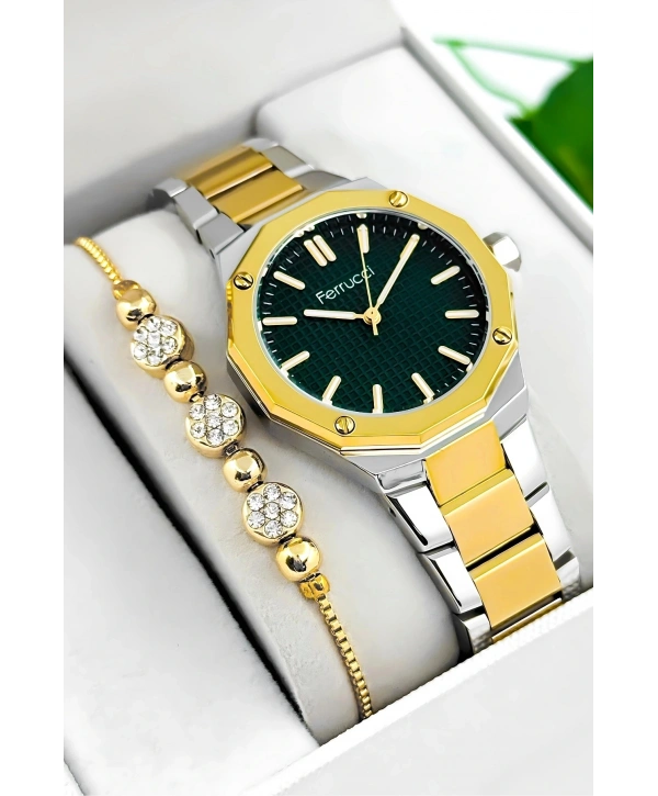 Çelik Kordon & Kasa Kadın Kol Saati, 3atm Suya Dayanıklı Gümüş-gold Sdfer175