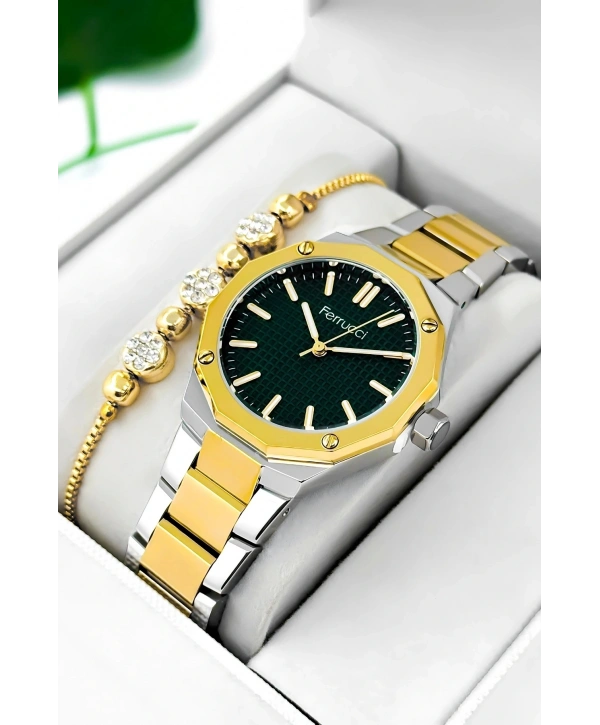 Çelik Kordon & Kasa Kadın Kol Saati, 3atm Suya Dayanıklı Gümüş-gold Sdfer175