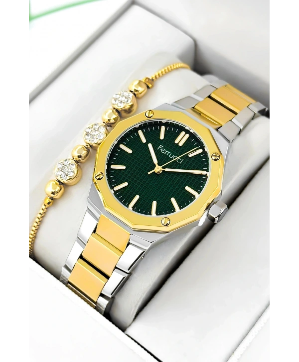 Çelik Kordon & Kasa Kadın Kol Saati, 3atm Suya Dayanıklı Gümüş-gold Sdfer175