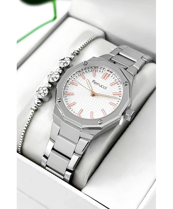 Çelik Kordon & Kasa Kadın Kol Saati, 3atm Suya Dayanıklı Gümüş Sdfer175