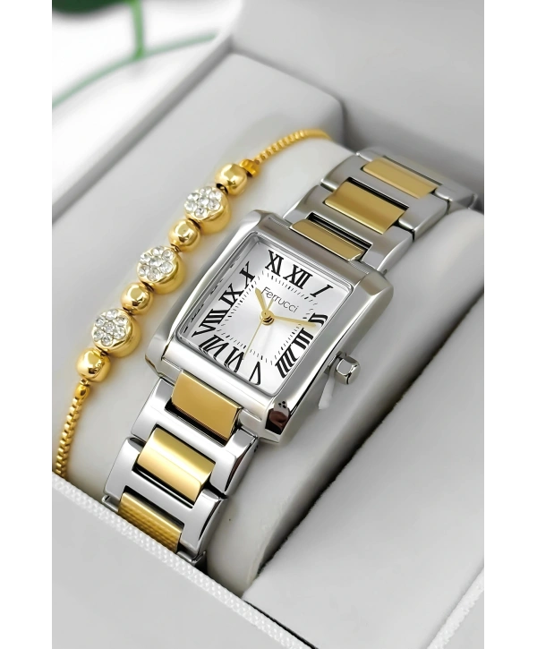 Çelik Kordon & Kasa Kadın Kol Saati, 3atm Suya Dayanıklı Gümüş-gold Sdfer176