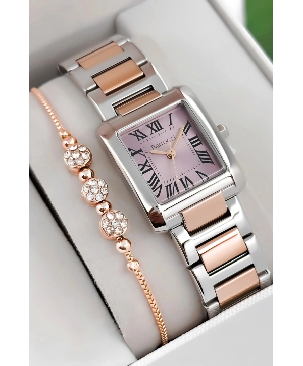 Çelik Kordon & Kasa Kadın Kol Saati, 3atm Suya Dayanıklı Gümüş-rose Sdfer176