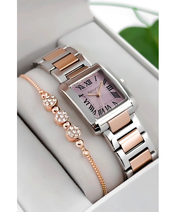 Çelik Kordon & Kasa Kadın Kol Saati, 3atm Suya Dayanıklı Gümüş-rose Sdfer176