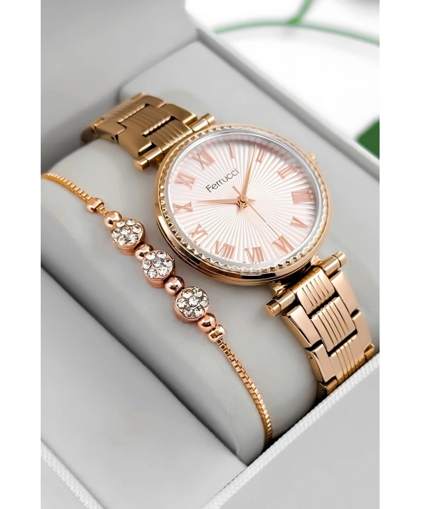 Çelik Kordon & Kasa Kadın Kol Saati, 3atm Suya Dayanıklı Rose Sdfer178