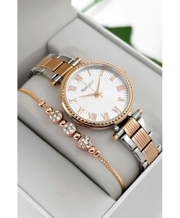 Çelik Kordon & Kasa Kadın Kol Saati, 3atm Suya Dayanıklı Rose-gümüş Sdfer178