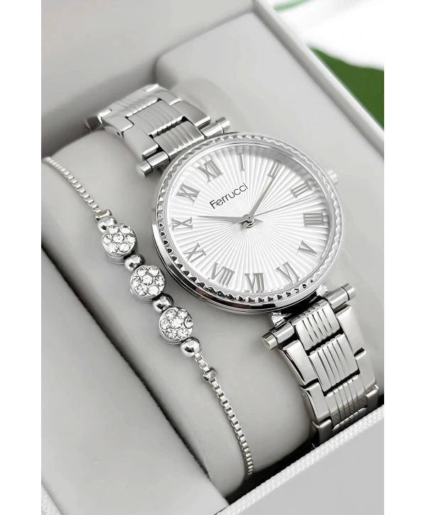 Çelik Kordon & Kasa Kadın Kol Saati, 3atm Suya Dayanıklı Gümüş Sdfer178