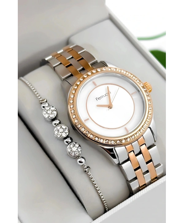 Çelik Kordon & Kasa Kadın Kol Saati, 3atm Suya Dayanıklı Rose-gümüş Sdfer179