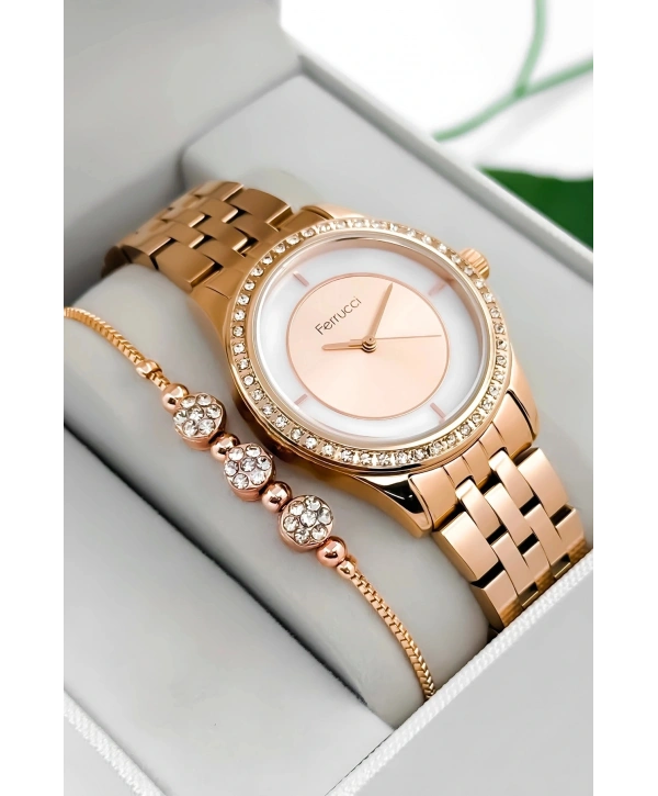 Çelik Kordon & Kasa Kadın Kol Saati, 3atm Suya Dayanıklı Rose Sdfer179