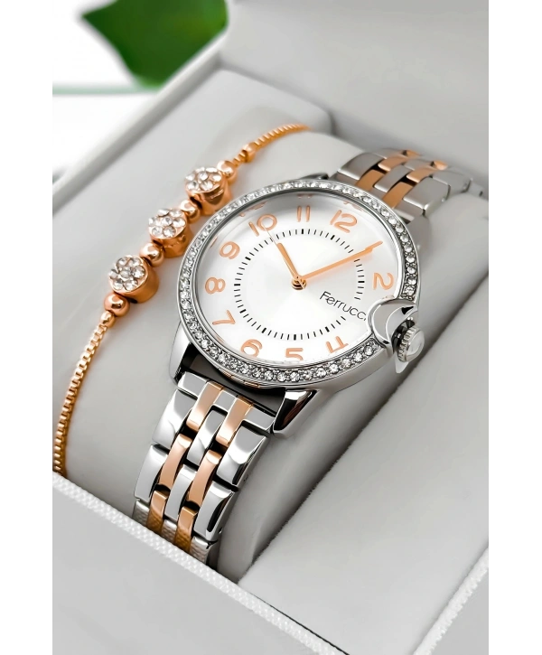 Çelik Kordon & Kasa Kadın Kol Saati, Taş Detaylı Kasa Gümüş-rose Sdfer182