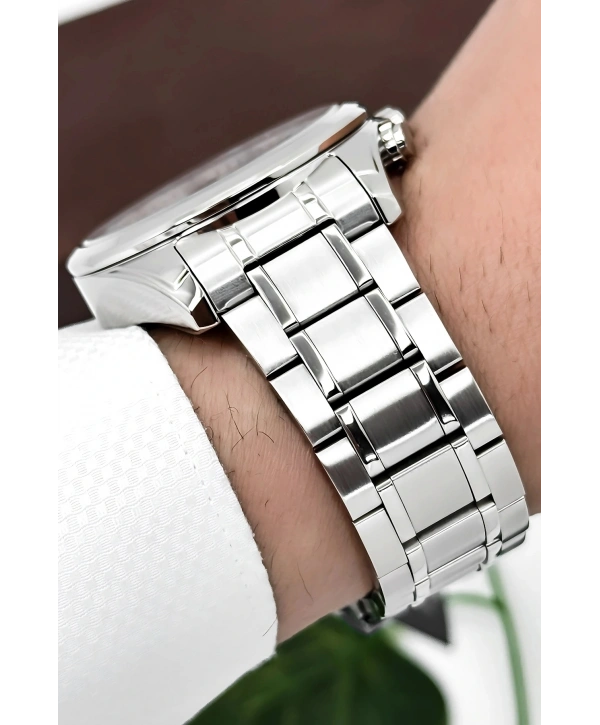 Exclusive Erkek Kol Saati Çelik Kordon&Kasa Gümüş-Beyaz sddk100