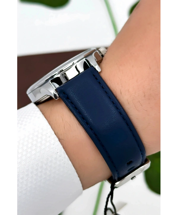 Deri Kordon Takvimli Erkek Kol Saati Lacivert sddk101