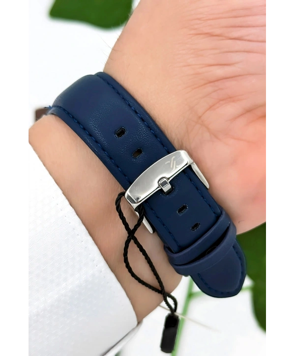 Deri Kordon Takvimli Erkek Kol Saati Lacivert sddk101