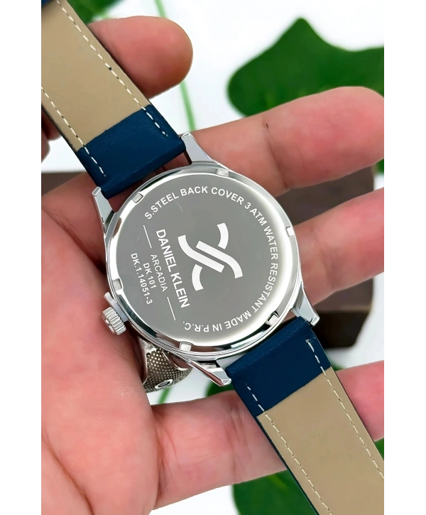 Deri Kordon Takvimli Erkek Kol Saati Lacivert sddk101