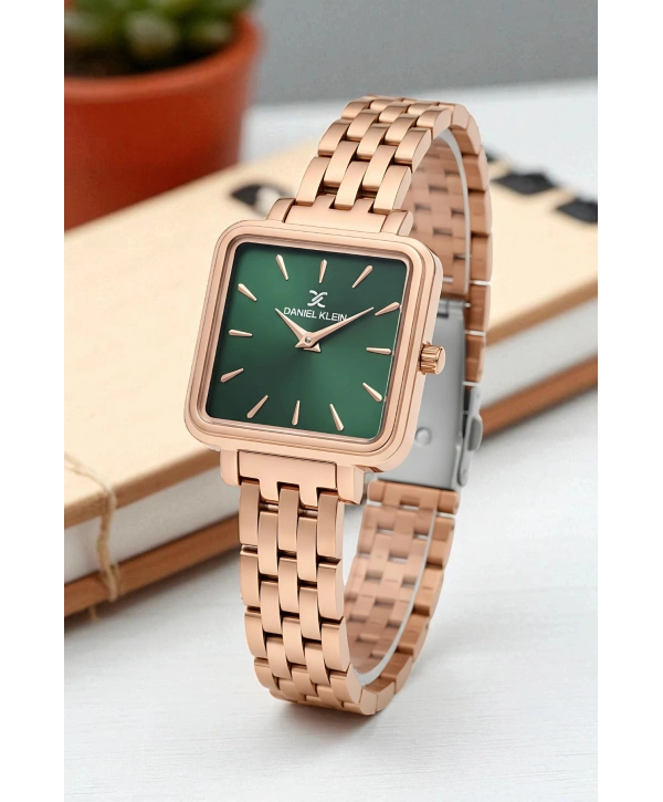 Çelik Kordon&Kasa Kadın Kol Saati+Bileklik Hediyeli Rose sddk109
