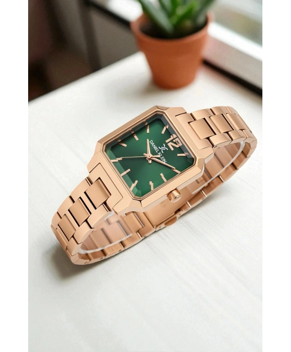 Çelik Kordon&Kasa Kadın Kol Saati+Bileklik Hediyeli Rose sddk110