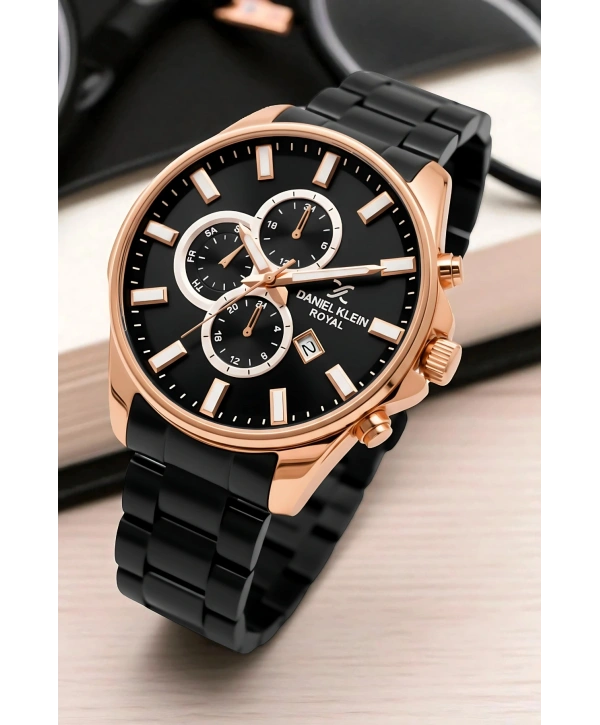 Takvimli Erkek Kol Saati Çelik Kasa&Kordon Bileklik Siyah sddk111