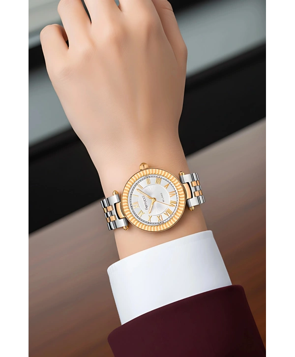 Çelik Kordon Çelik Kasa Kadın Kol Saati Gümüş-Rose sdfer184