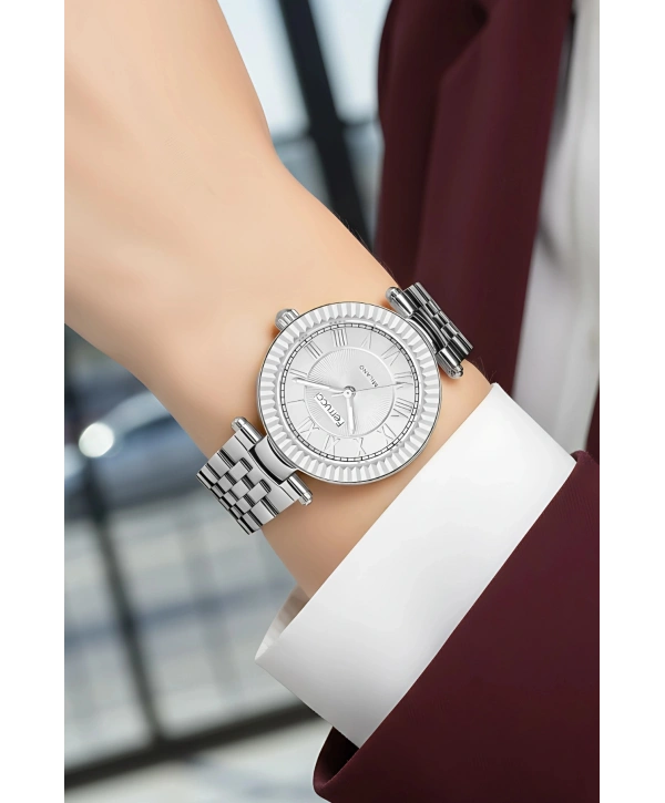 Çelik Kordon Çelik Kasa Kadın Kol Saati Gümüş sdfer184