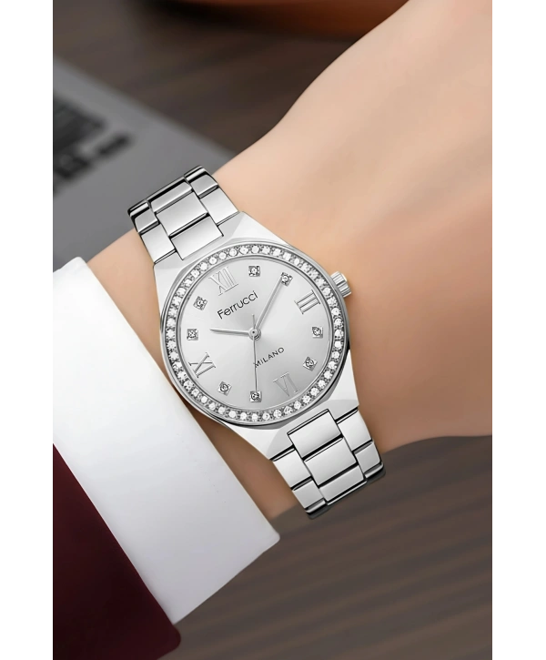 Çelik Kordon Çelik Kasa Kadın Kol Saati Gümüş sdfer185