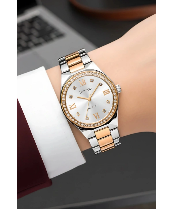 Çelik Kordon Çelik Kasa Kadın Kol Saati Gümüş-Rose sdfer185