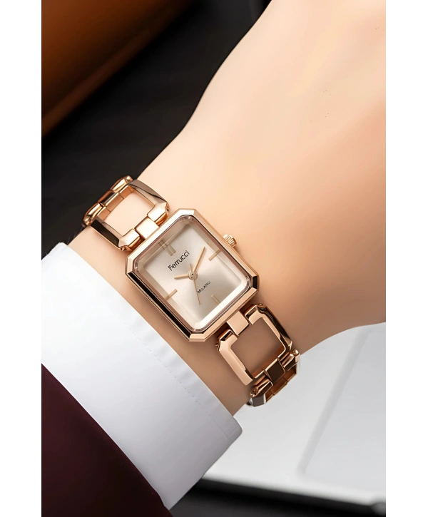 Çelik Kordon Çelik Kasa Kadın Kol Saati Rose sdfer187