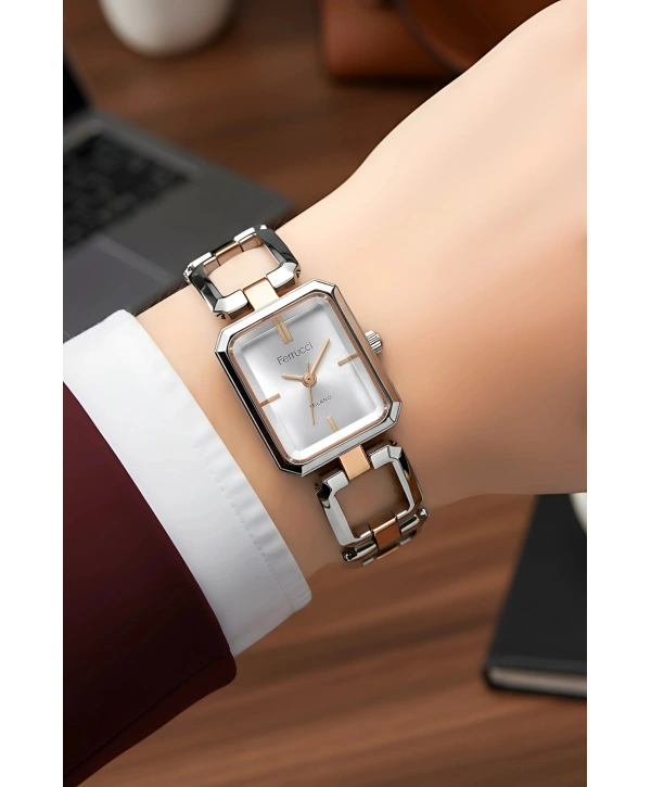 Çelik Kordon Çelik Kasa Kadın Kol Saati Gümüş-Rose sdfer187