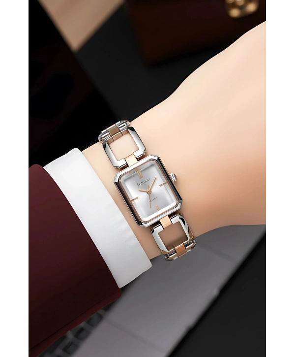 Çelik Kordon Çelik Kasa Kadın Kol Saati Gümüş-Rose sdfer187