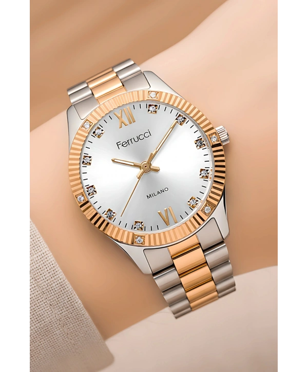 Çelik Kordon Çelik Kasa Kadın Kol Saati Gümüş-Rose sdfer188