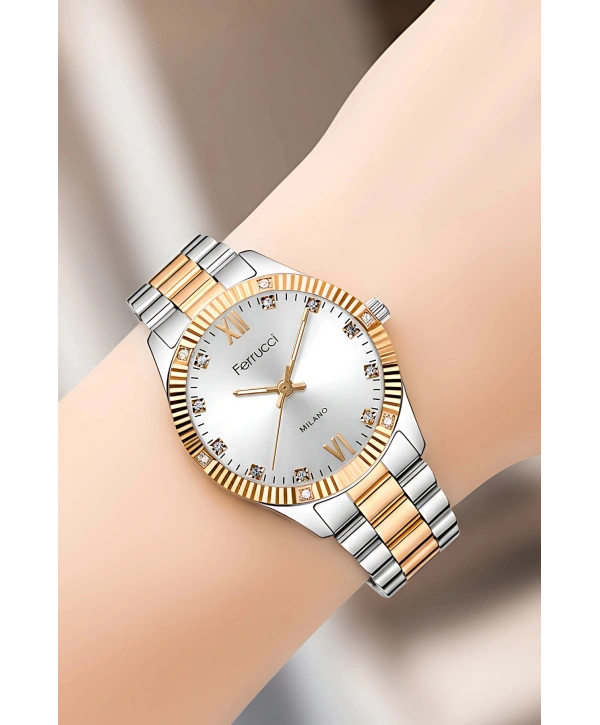 Çelik Kordon Çelik Kasa Kadın Kol Saati Gümüş-Rose sdfer188