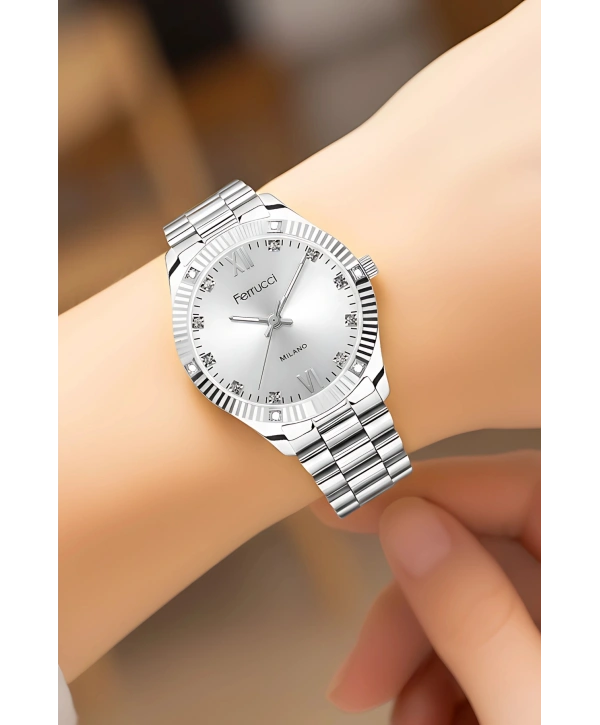 Çelik Kordon Çelik Kasa Kadın Kol Saati Gümüş sdfer188