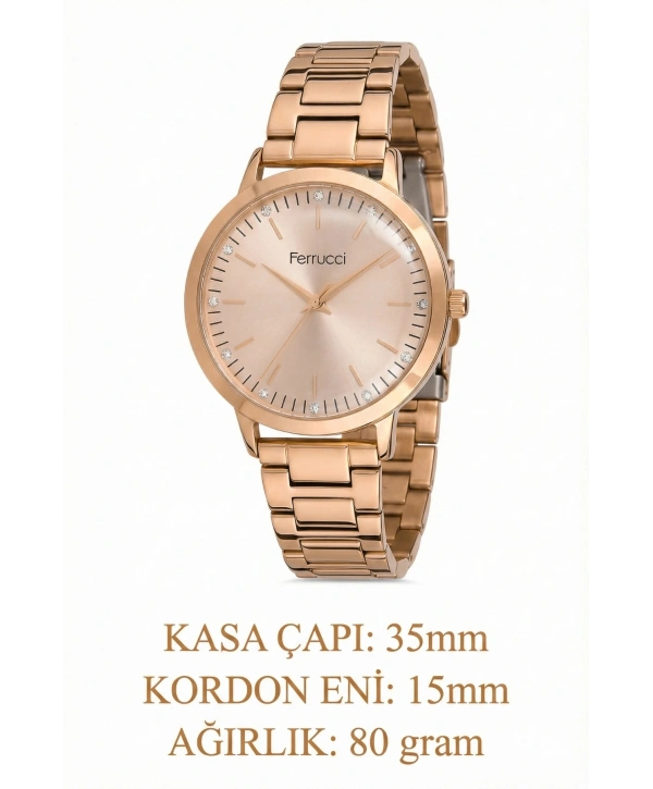 Çelik Kordon Çelik Kasa Kadın Kol Saati Rose sdfer189