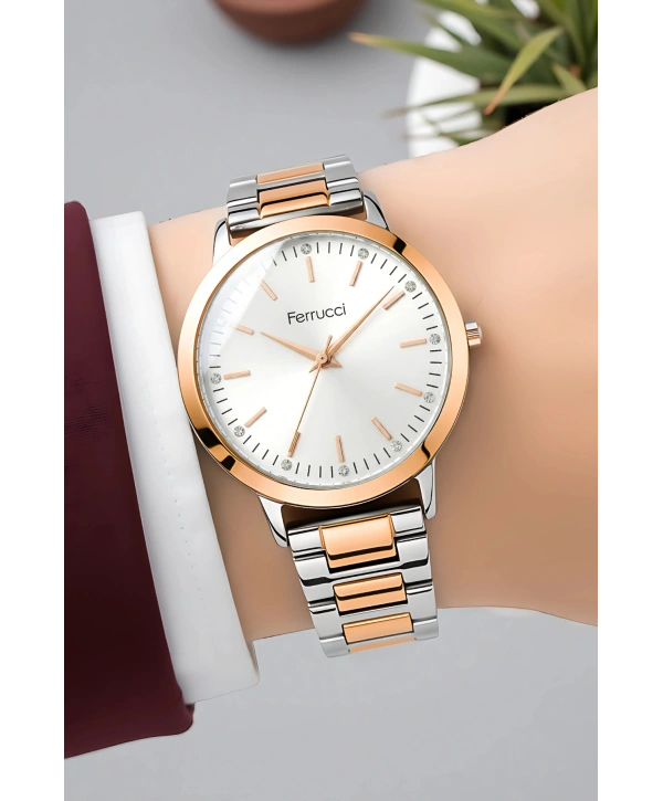 Çelik Kordon Çelik Kasa Kadın Kol Saati Gümüş-Rose sdfer189