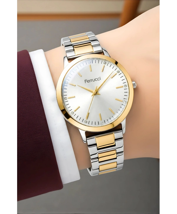 Çelik Kordon Çelik Kasa Kadın Kol Saati Gümüş-Gold sdfer189