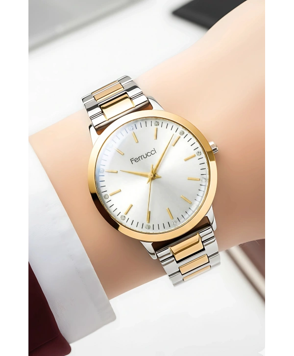 Çelik Kordon Çelik Kasa Kadın Kol Saati Gümüş-Gold sdfer189