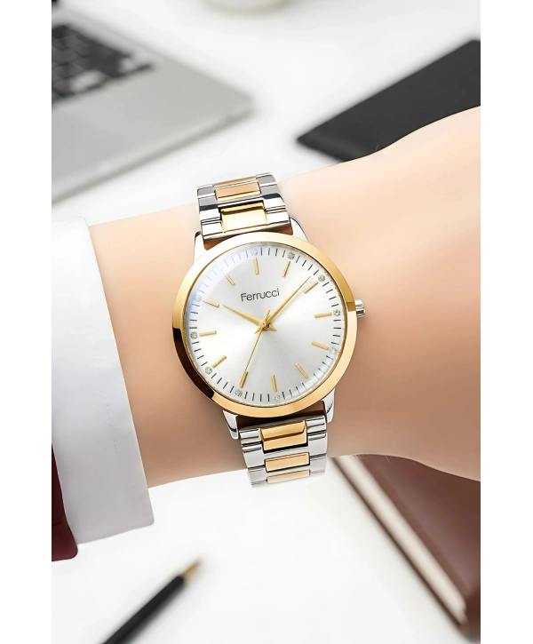 Çelik Kordon Çelik Kasa Kadın Kol Saati Gümüş-Gold sdfer189