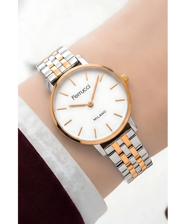 Çelik Kordon Çelik Kasa Kadın Kol Saati Gümüş-Rose sdfer190