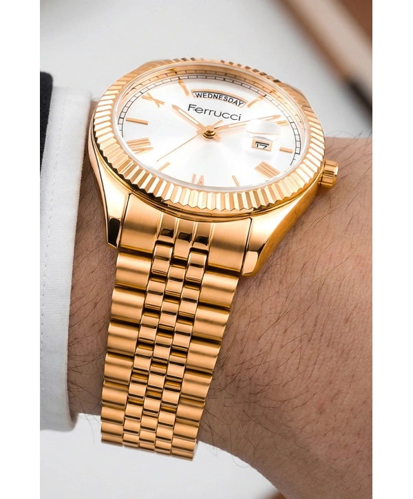 Takvimli Erkek Kol Saati Çelik jübile Kordon Rose Bileklik Hediyeli 3atm Sdfer194