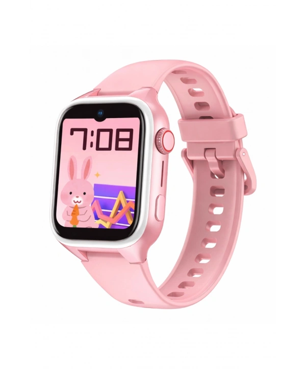 Akıllı Çocuk Saati, Görüntülü ve Sesli Görüşme Özellikli ip68 Suya Dayanıklı Pembe SLZ001
